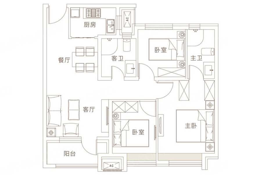 尊龙凯时人生就是博官网登录现代简约风格户型图